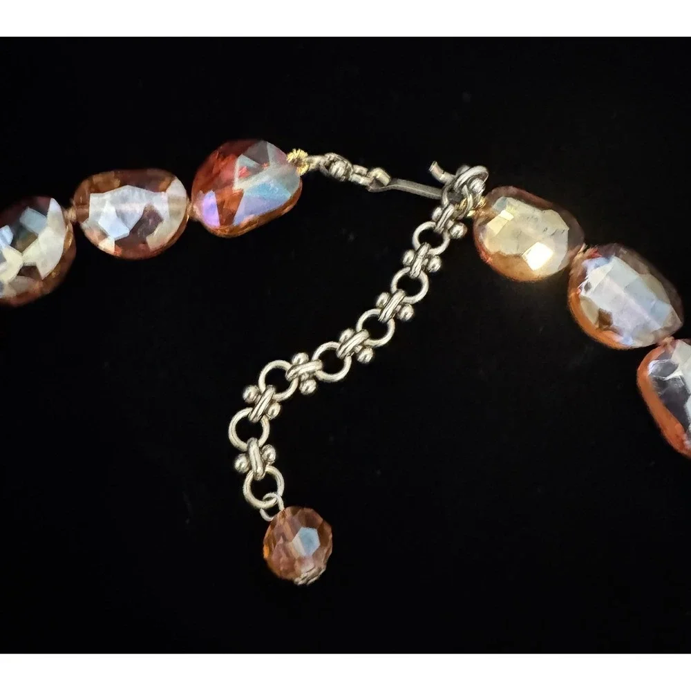 Heidi Daus Statement Necklace Fabulous Fall Amber Pink Yellow Bronzetone 16-19